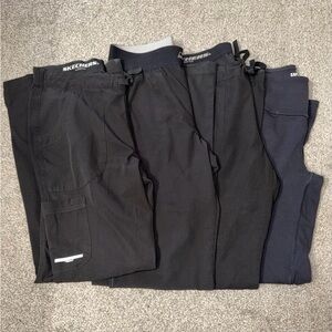Black Scrub Bottoms 4 Pairs